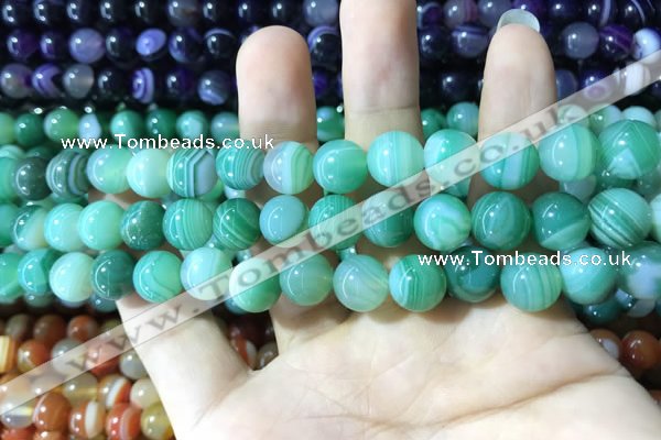 CAA1598 15.5 inches 8mm round banded agate beads wholesale