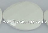 CAA16 15.5 inches 40*50mm faceted flat teardrop white agate beads