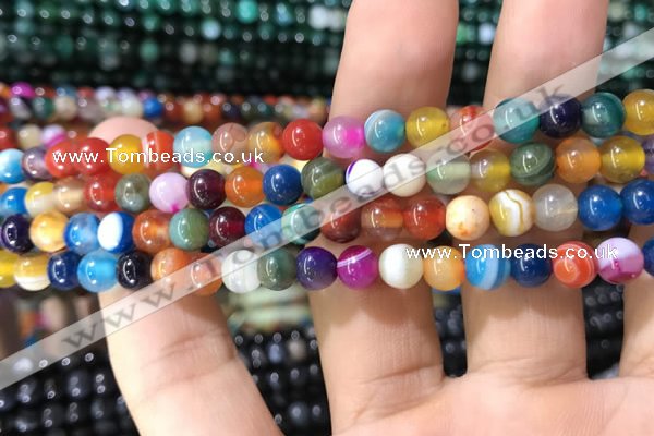 CAA1603 15.5 inches 6mm round banded agate beads wholesale