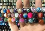 CAA1606 15.5 inches 12mm round banded agate beads wholesale