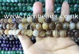 CAA1615 15.5 inches 6mm round banded agate beads wholesale
