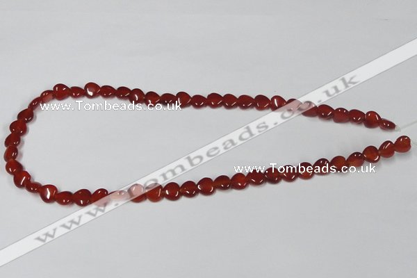 CAA162 15.5 inches 8*8mm heart red agate gemstone beads