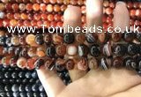 CAA1621 15.5 inches 6mm round banded agate beads wholesale