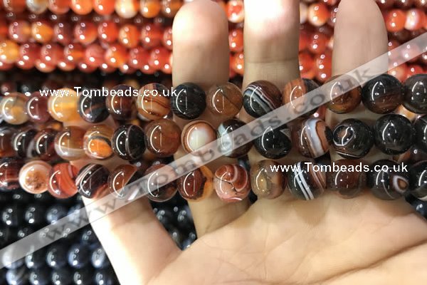 CAA1623 15.5 inches 10mm round banded agate beads wholesale