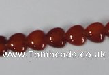 CAA163 15.5 inches 10*10mm heart red agate gemstone beads