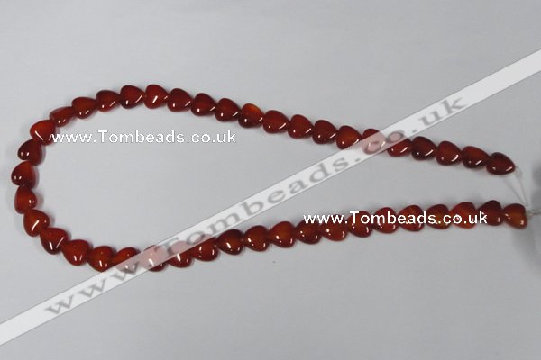 CAA163 15.5 inches 10*10mm heart red agate gemstone beads