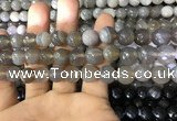 CAA1633 15.5 inches 12mm faceted round banded agate beads