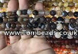 CAA1636 15.5 inches 8mm faceted round banded agate beads