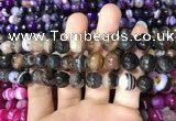 CAA1637 15.5 inches 10mm faceted round banded agate beads