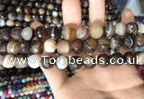 CAA1638 15.5 inches 12mm faceted round banded agate beads