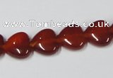 CAA164 15.5 inches 12*12mm heart red agate gemstone beads