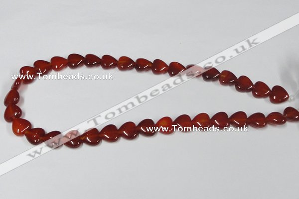 CAA164 15.5 inches 12*12mm heart red agate gemstone beads