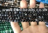 CAA1640 15.5 inches 6mm faceted round banded agate beads