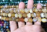 CAA1647 15.5 inches 10mm faceted round banded agate beads