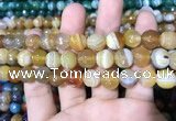 CAA1648 15.5 inches 12mm faceted round banded agate beads