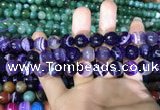 CAA1653 15.5 inches 12mm faceted round banded agate beads