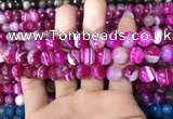 CAA1657 15.5 inches 10mm faceted round banded agate beads