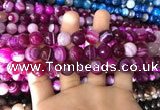 CAA1658 15.5 inches 12mm faceted round banded agate beads