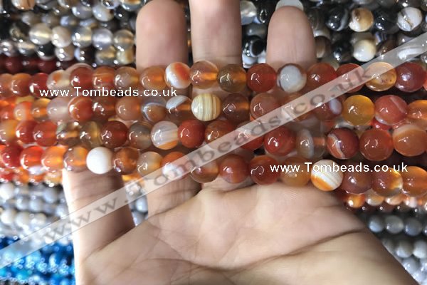 CAA1660 15.5 inches 6mm faceted round banded agate beads