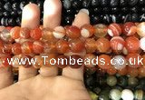 CAA1663 15.5 inches 12mm faceted round banded agate beads