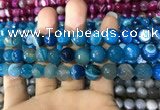 CAA1667 15.5 inches 10mm faceted round banded agate beads