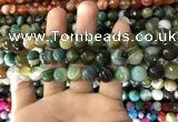 CAA1672 15.5 inches 10mm faceted round banded agate beads