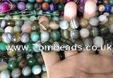 CAA1673 15.5 inches 12mm faceted round banded agate beads