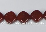 CAA168 15.5 inches 13*13mm diamond red agate gemstone beads