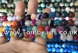 CAA1681 15.5 inches 8mm faceted round banded agate beads