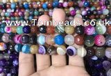 CAA1682 15.5 inches 10mm faceted round banded agate beads