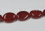 CAA169 15.5 inches 10*14mm oval red agate gemstone beads