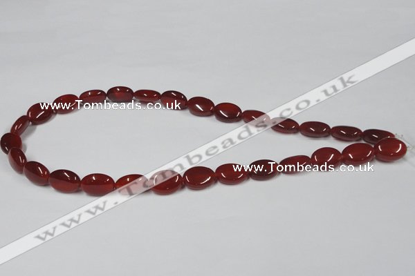 CAA169 15.5 inches 10*14mm oval red agate gemstone beads