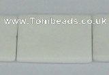 CAA17 15.5 inches 25*35mm rectangle white agate gemstone beads