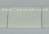 CAA17 15.5 inches 25*35mm rectangle white agate gemstone beads