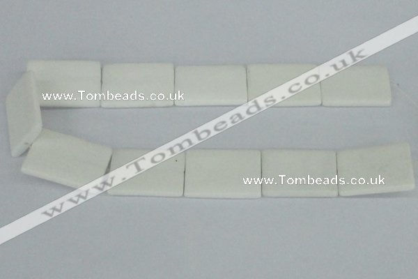 CAA17 15.5 inches 25*35mm rectangle white agate gemstone beads