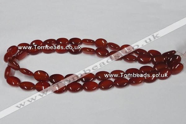 CAA170 15.5 inches 12*16mm oval red agate gemstone beads