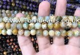 CAA1706 15 inches 8mm faceted round fire crackle agate beads