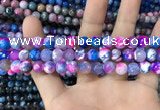 CAA1709 15 inches 8mm faceted round fire crackle agate beads