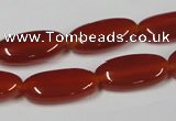 CAA171 15.5 inches 10*20mm oval red agate gemstone beads