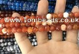 CAA1712 15 inches 8mm faceted round fire crackle agate beads