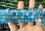 CAA1714 15 inches 8mm faceted round fire crackle agate beads