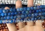 CAA1715 15 inches 8mm faceted round fire crackle agate beads