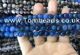 CAA1716 15 inches 8mm faceted round fire crackle agate beads