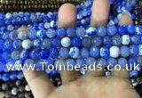 CAA1717 15 inches 8mm faceted round fire crackle agate beads