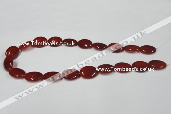 CAA172 15.5 inches 15*20mm oval red agate gemstone beads