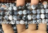 CAA1726 15 inches 10mm faceted round fire crackle agate beads