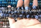 CAA1728 15 inches 10mm faceted round fire crackle agate beads