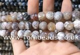 CAA1729 15 inches 10mm faceted round fire crackle agate beads