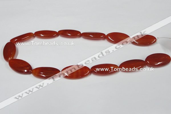 CAA173 15.5 inches 15*30mm oval red agate gemstone beads