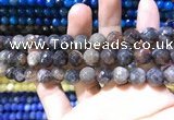 CAA1730 15 inches 10mm faceted round fire crackle agate beads